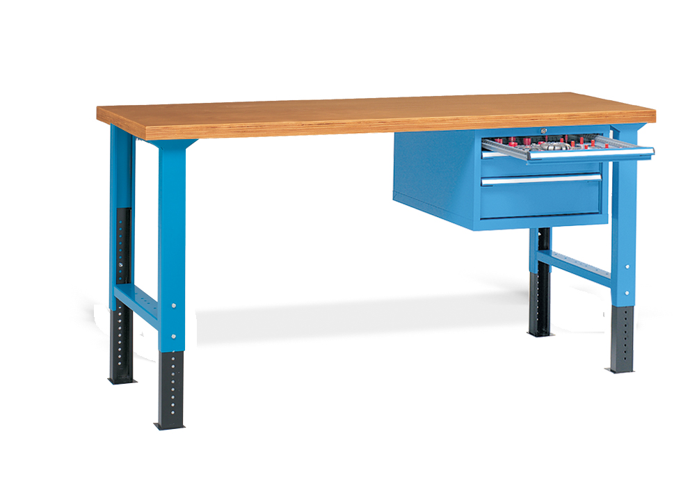  - Werkbank 2000x750x700/1100mmH met 2 poten, 1 ladenblok 3 laden - 1 stuks aanwezig van € 1013,00 voor